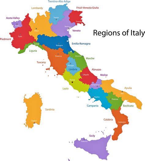 Regions of Italy MapUniversal