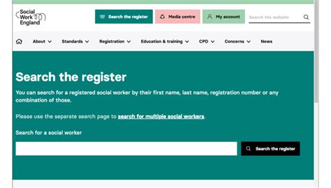 register as a social worker in england