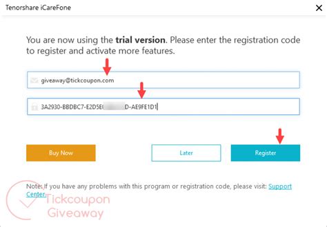 registration code for icarefone