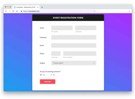 Registration Form Bootstrap 5 Template
