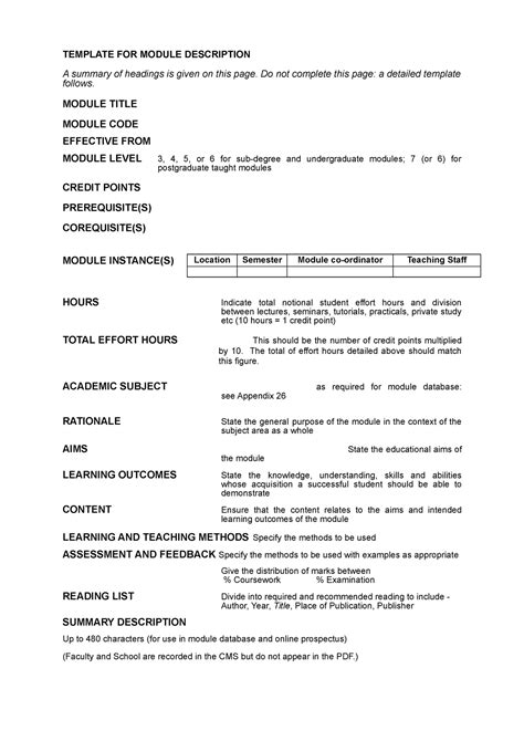registration module description in project