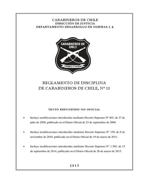 reglamento 11 de carabineros pdf
