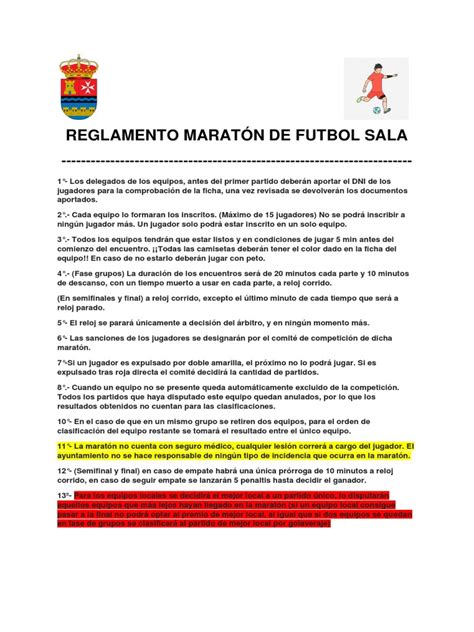 reglamento de futsal pdf