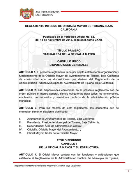 reglamento del ayuntamiento de tijuana