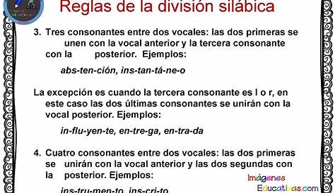 Reglas de la división silábica (3) – Imagenes Educativas
