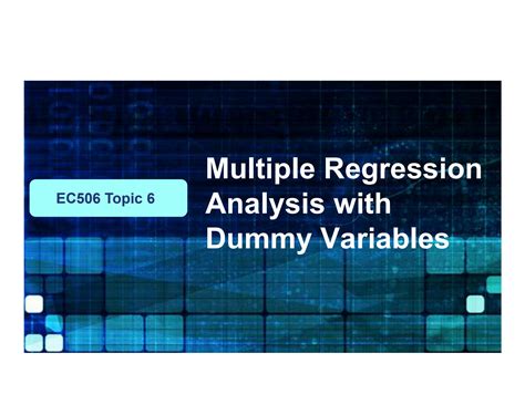 Regression Analysis with Dummy Variables Using R (English) YouTube