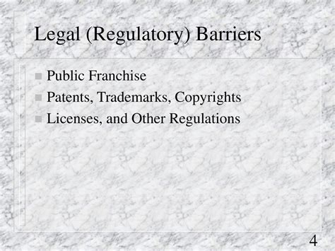 Regulatory Barriers Examples