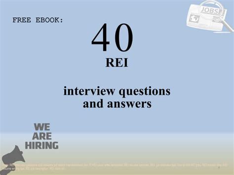 Top 40 rei interview questions and answers pdf ebook free download