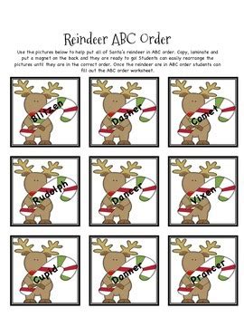 Reindeer Abc Order Printable