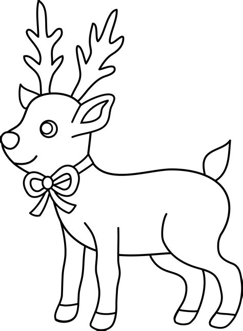 reindeer coloring pages easy