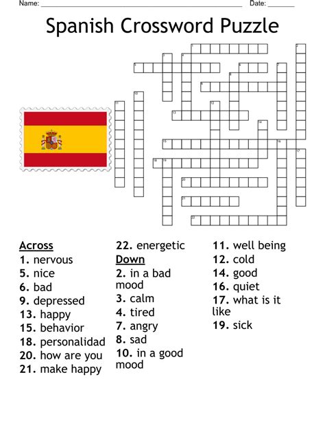 reino england's country in spanish crossword