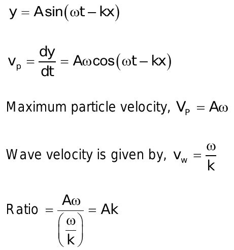 relation between wave velocity and particle velocity formula