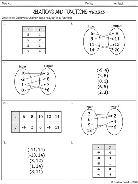 relations and functions worksheet