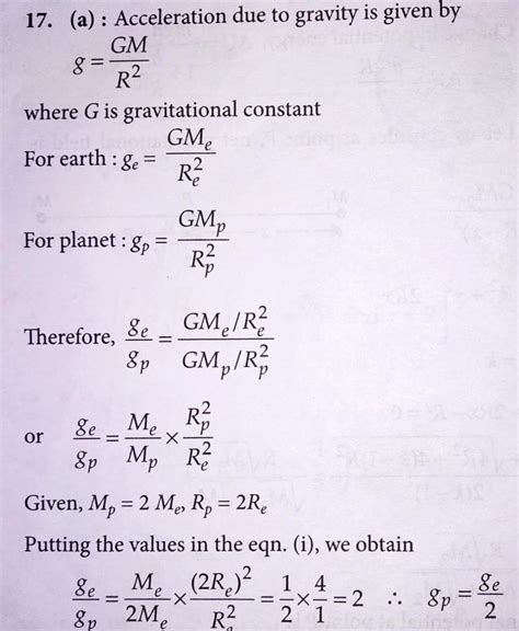 Relationship Between Acceleration Due To Gravity And Radius Of The Earth
