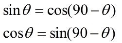 relationship between sin and cos angles