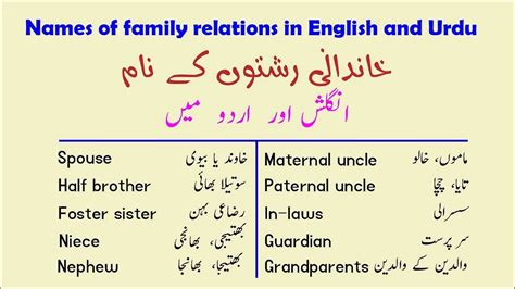 relationship meaning in urdu with example
