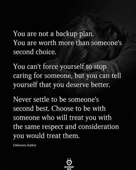 Relationship Second Choice Quotes