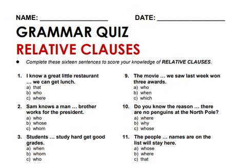 relative clause examples with answers ks2