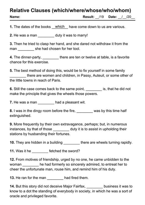 relative clauses exercises with answers pdf