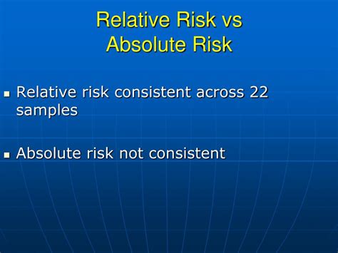 relative risk vs absolute risk examples