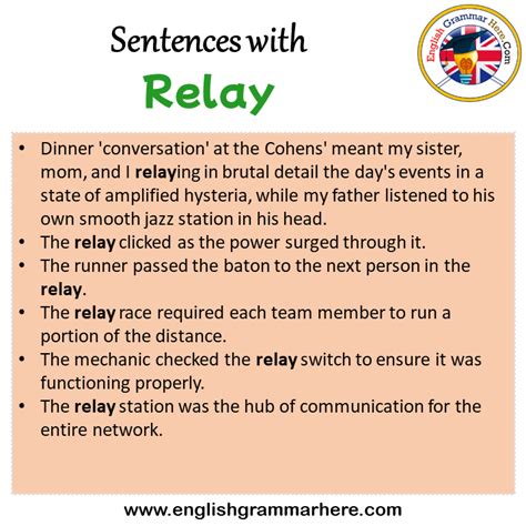 Relay Verb Example Sentence