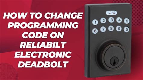 How to Add a User Code on Reliabilt Electronic Lock YouTube