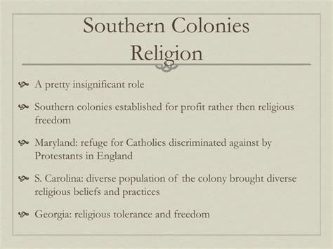 religion in the southern colonies