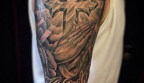 Praying hands memorial half sleeve tattoo | Half sleeve tattoo, Sleeve