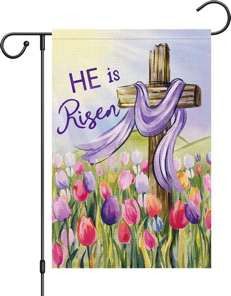 Religious Easter Garden Flag