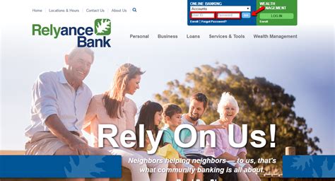 relyance bank online login