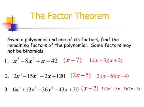 remainder and factor theorem ppt