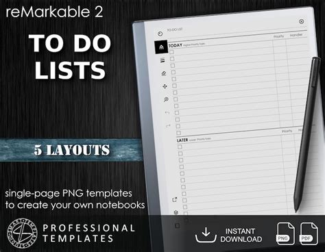 Remarkable to Do List Template Bundle Instant Download Etsy