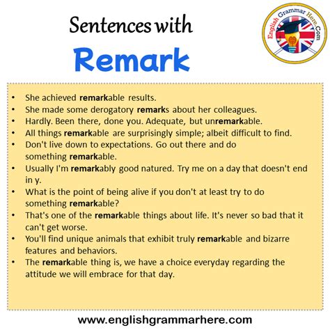 remarks meaning in english