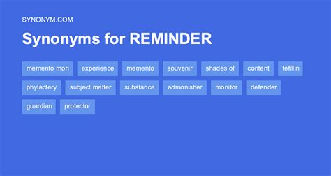 reminder synonyms in english