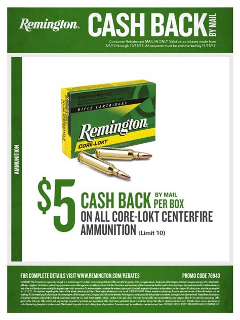 Remington 5 Box Ammo Rebate