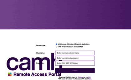 remote camh access login