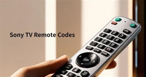 Remote Control Codes For Sony Tv
