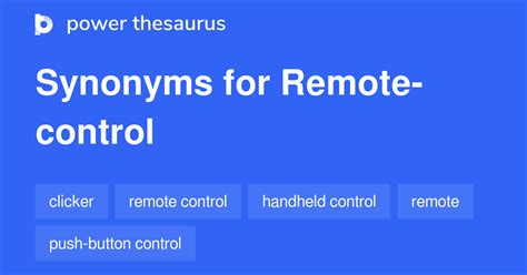 Remote Control Noun Synonym