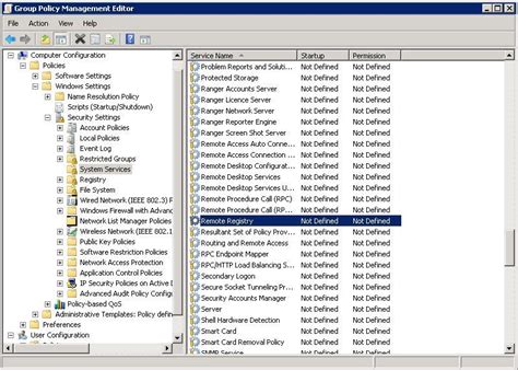 remote registry service enable group policy