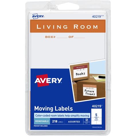 Removable Moving Labels