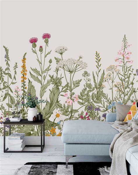 Removable Wallpaper Large Flowers