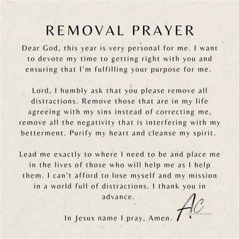Unlock the Power of Removal Prayer for Instant Spiritual Relief