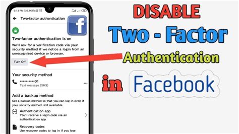 remove 2 factor authentication facebook