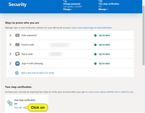 remove 2 factor authentication microsoft