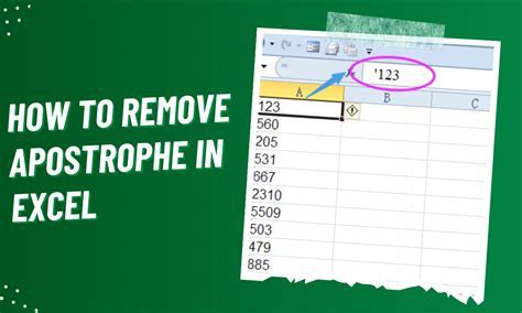 Remove Apostrophe In Excel Before Number