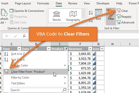 Remove Auto Filters Vba