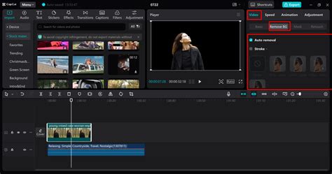 remove background from video using capcut