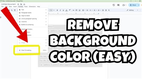 Remove Background Page Color Google Docs