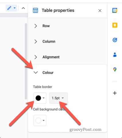 remove border in google docs table