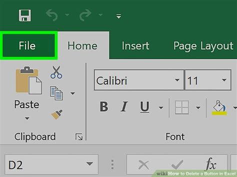 Remove Button Microsoft Excel